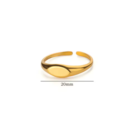 Edelstahl Ovale Ringe – Verstellbarer Goldfarbener Fingerring für Damen